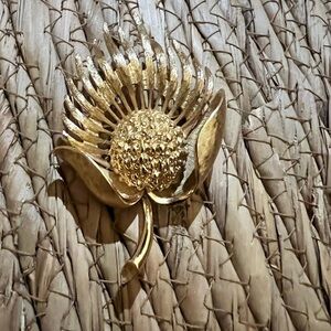 Gold plated Floral Brooch by Monets